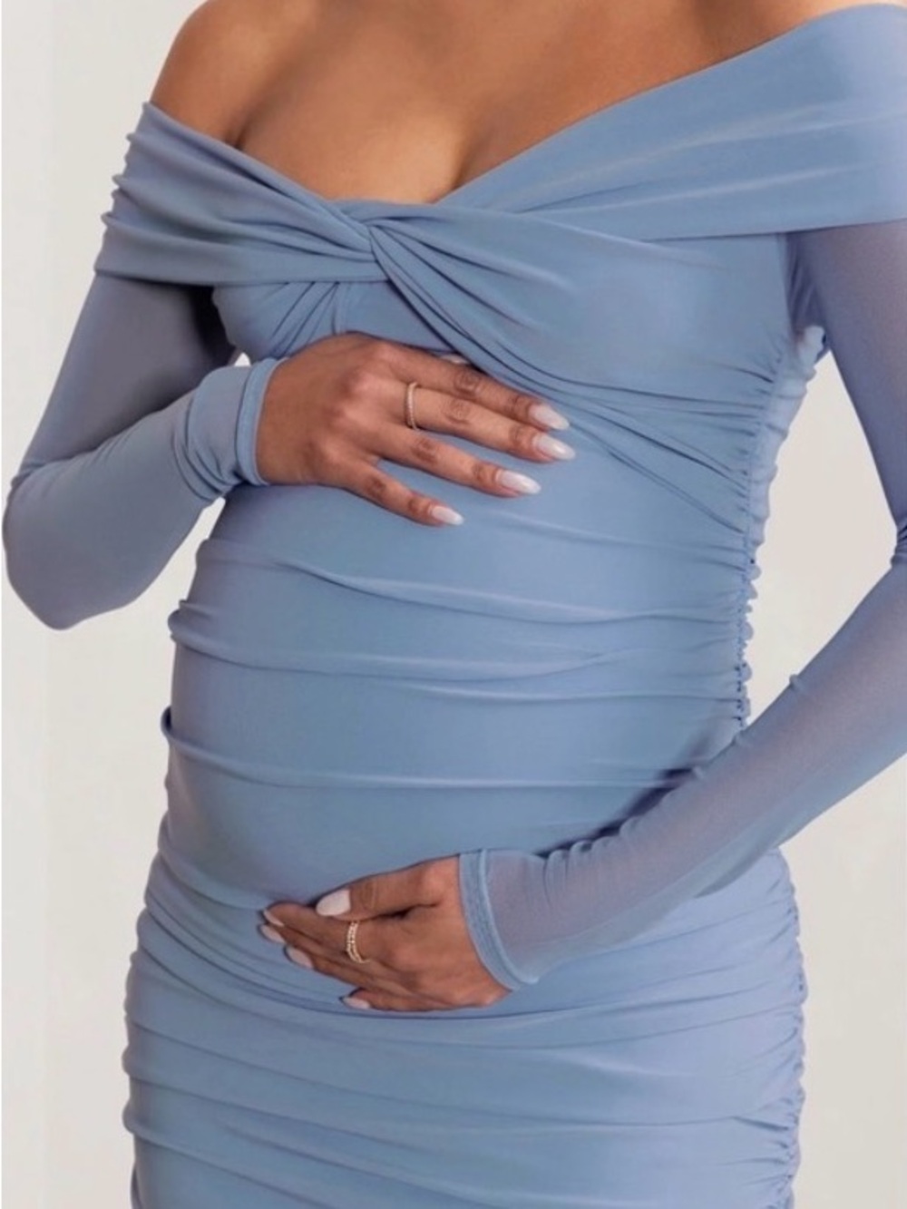 Club London Perfection Powder Blue Maternity Dress